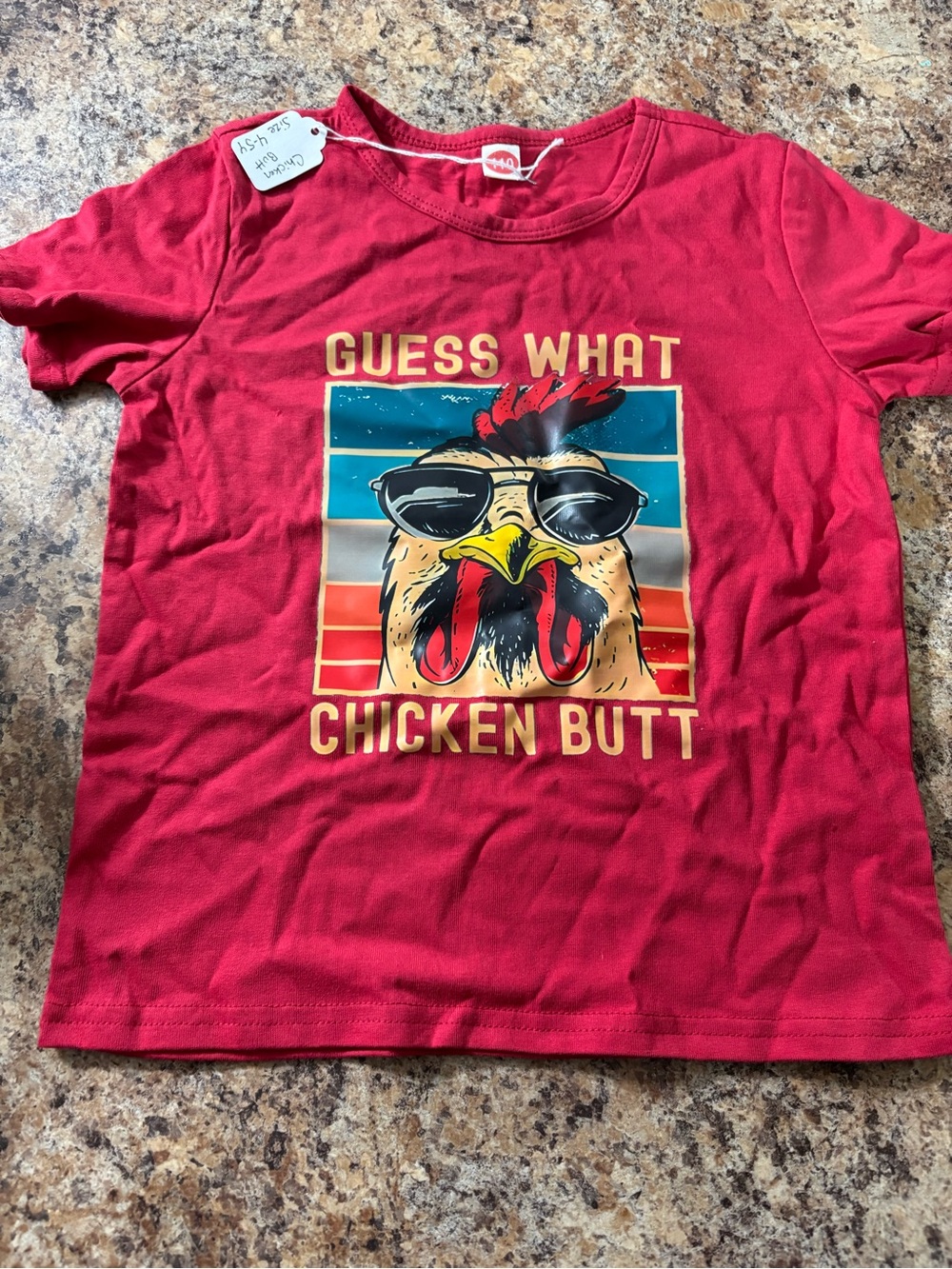 Red Graphic Tee - Guess What Chicken Butt